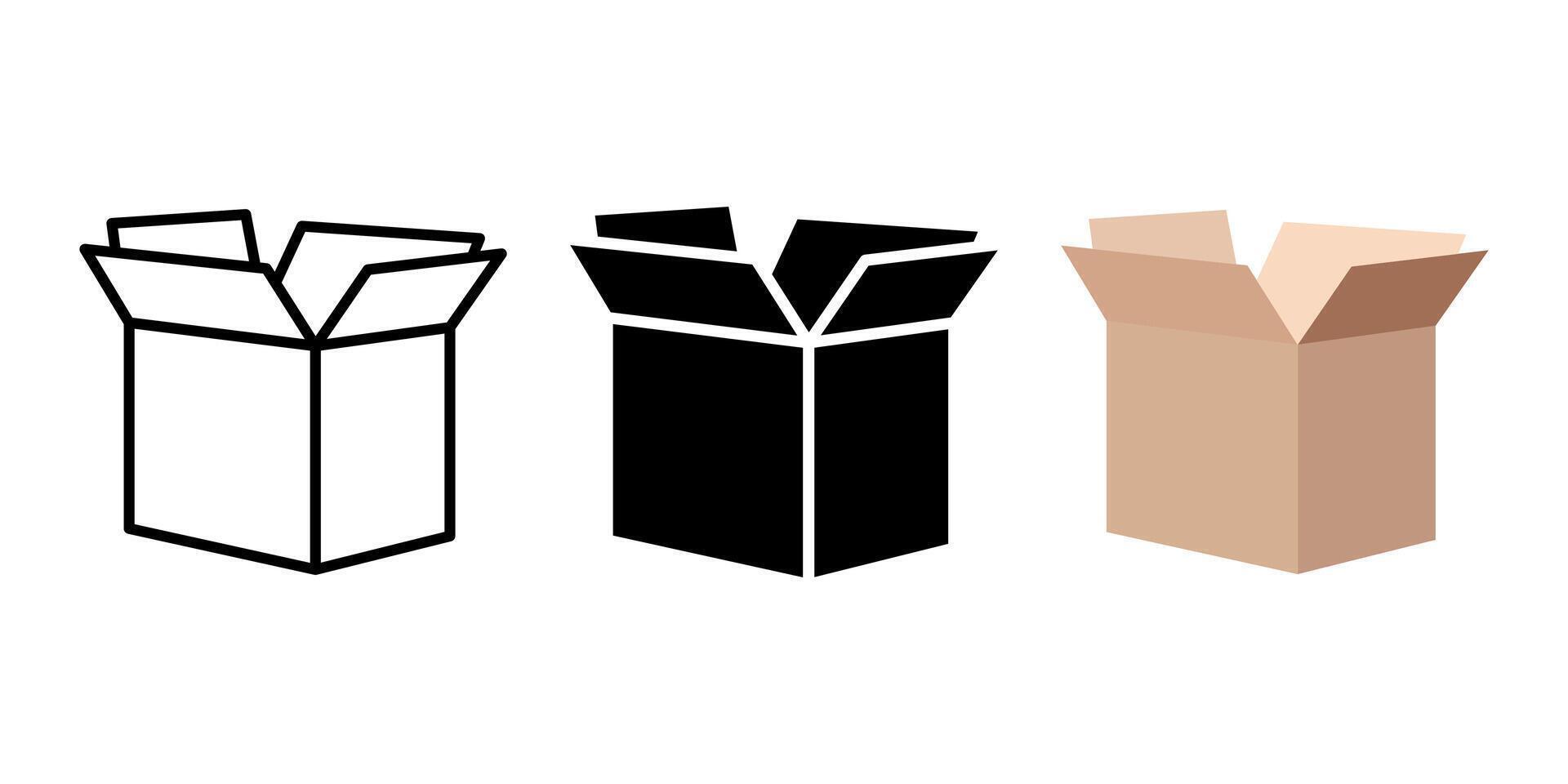Box icon set. for mobile concept and web design. illustration vector