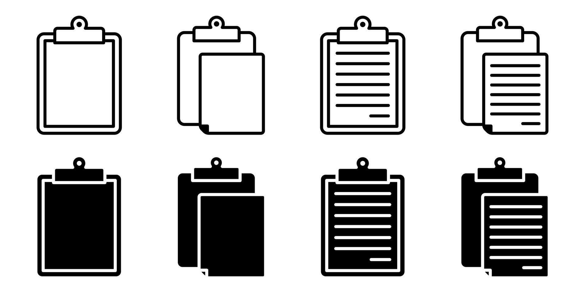 Clipboard icon set. for mobile concept and web design on white background vector