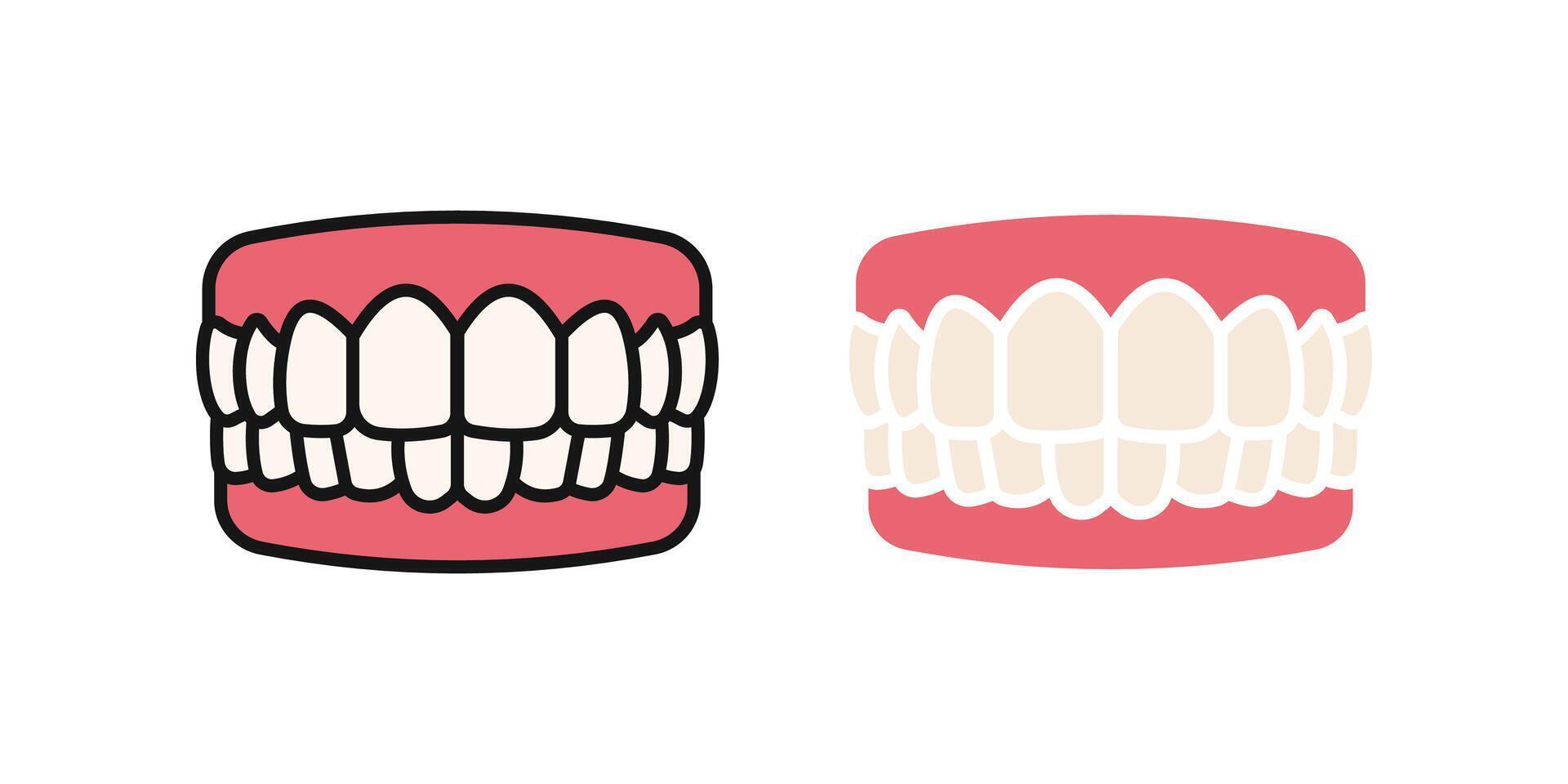 Teeth icon set.tooth Symbol. dentil sign. for mobile concept and web design. illustration on white background vector