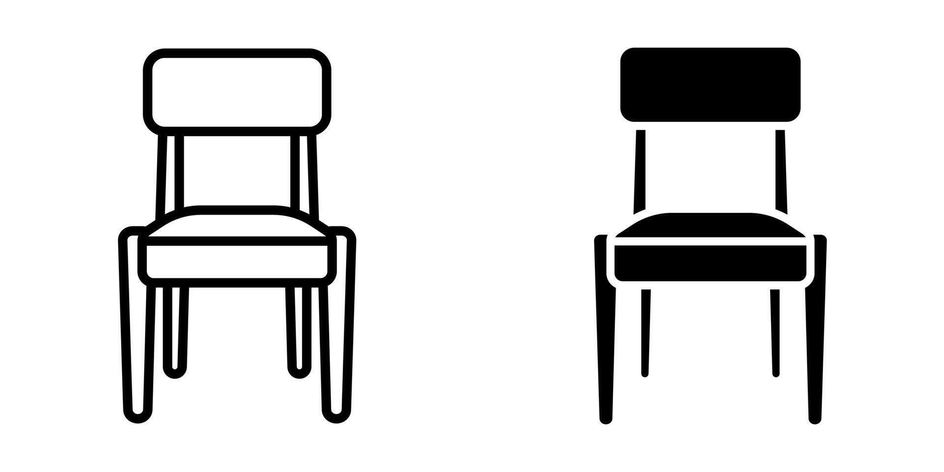 Chair icon set. for mobile concept and web design on white background vector