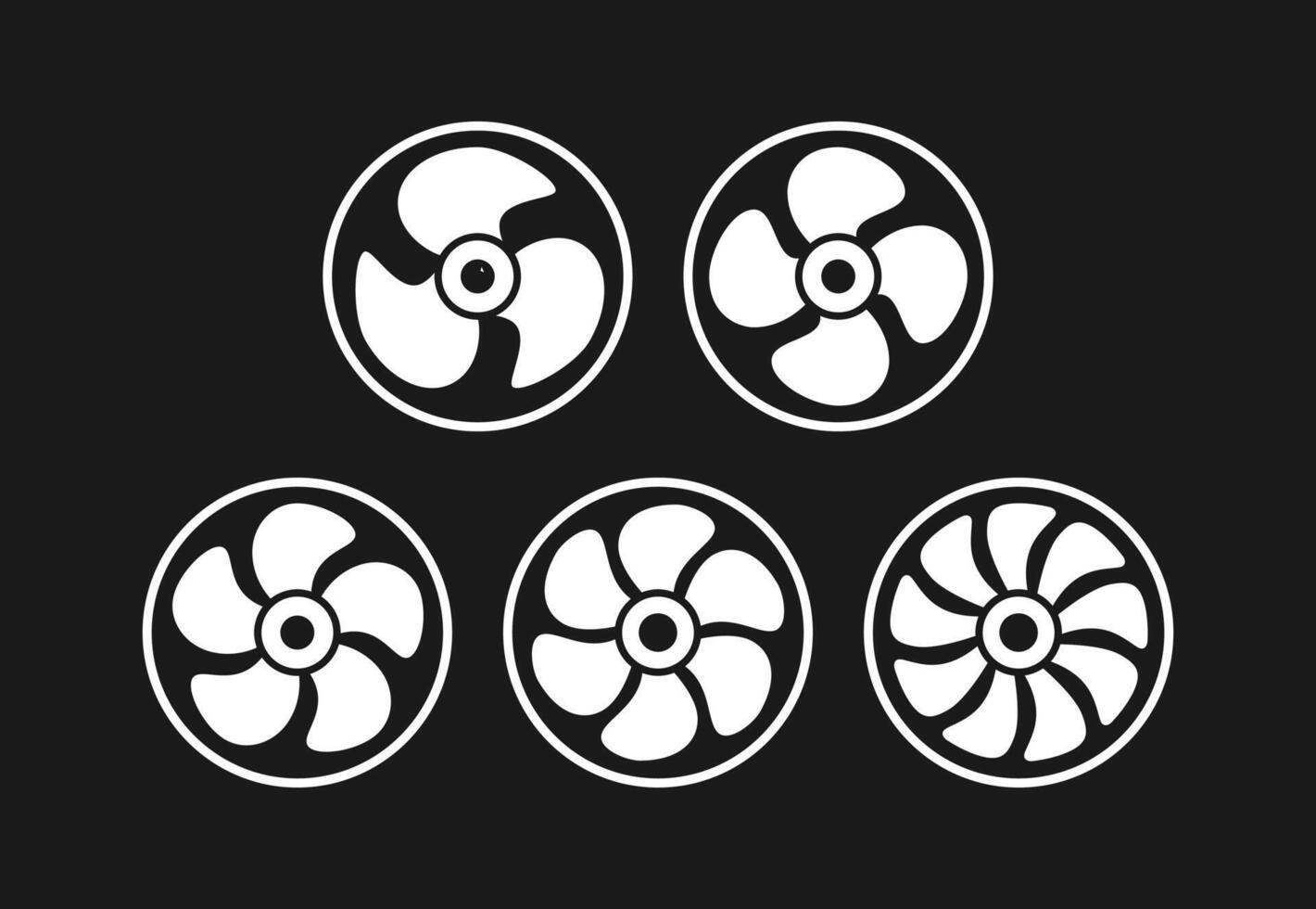 Fan cooler icons set. vector
