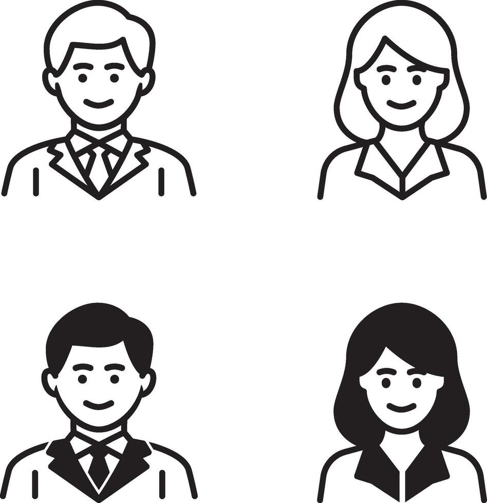 User icon set. People in flat style. vector
