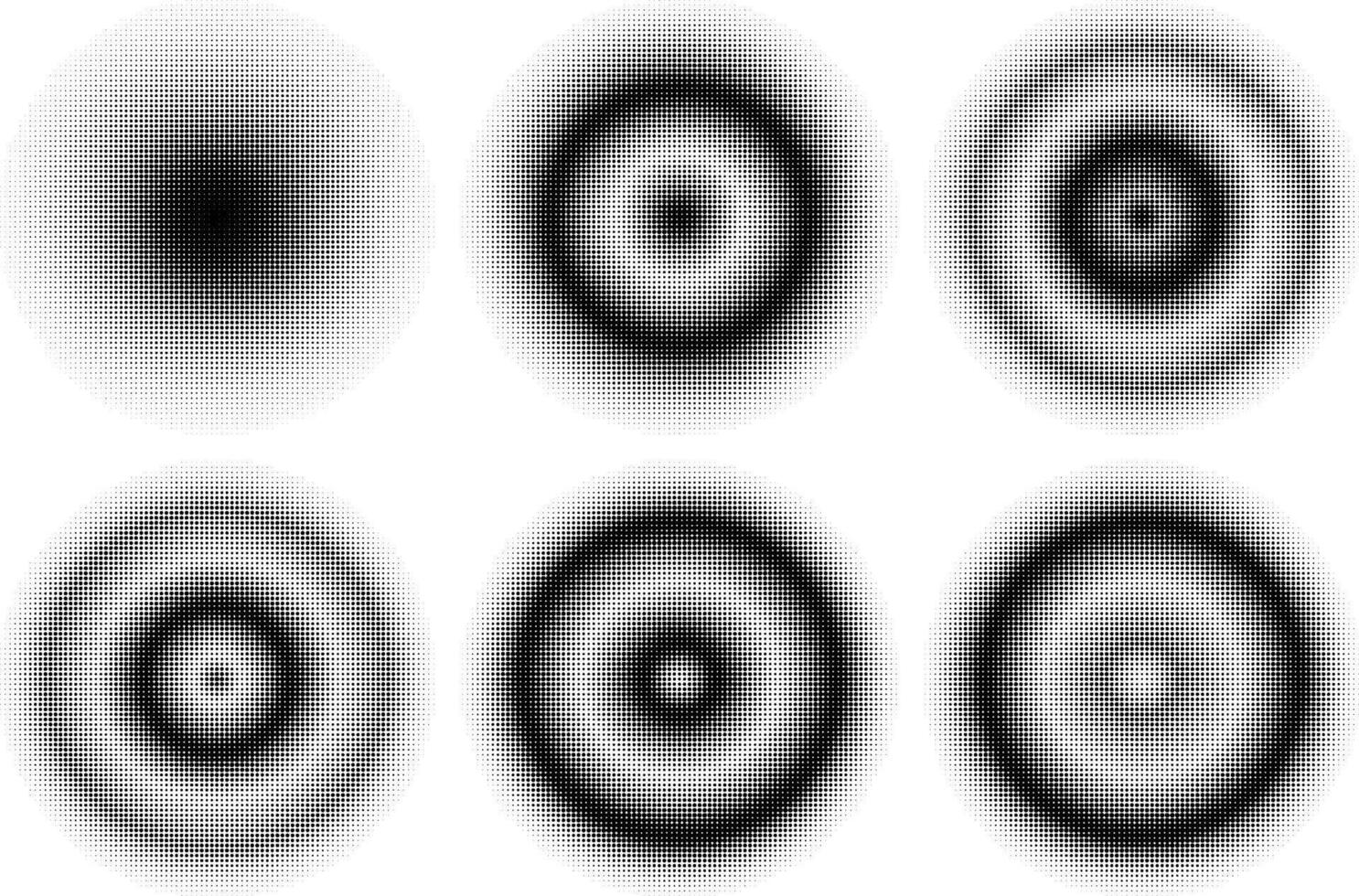 Halftone dots backgrounds. Circle gradient halftone pattern set. vector
