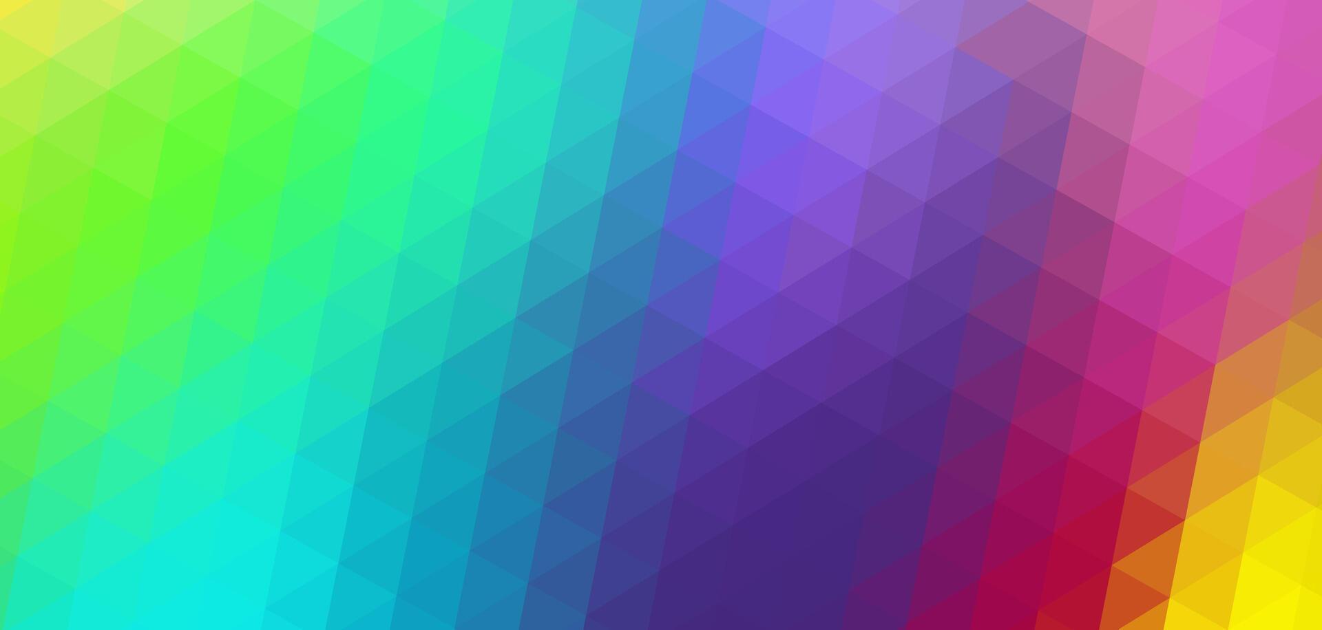 Colorful triangles geometric pattern background with rainbow gradient illustration for web wallpaper branding and print vector