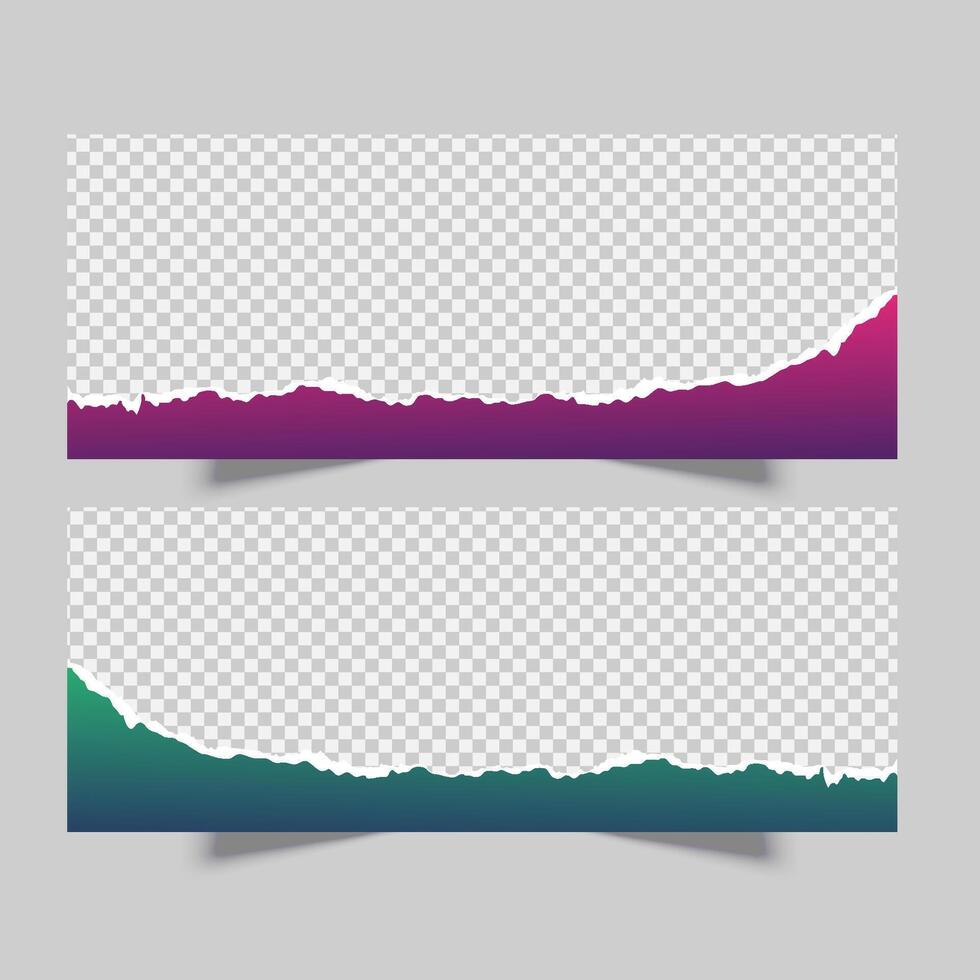 torn paper style advertising banner vector