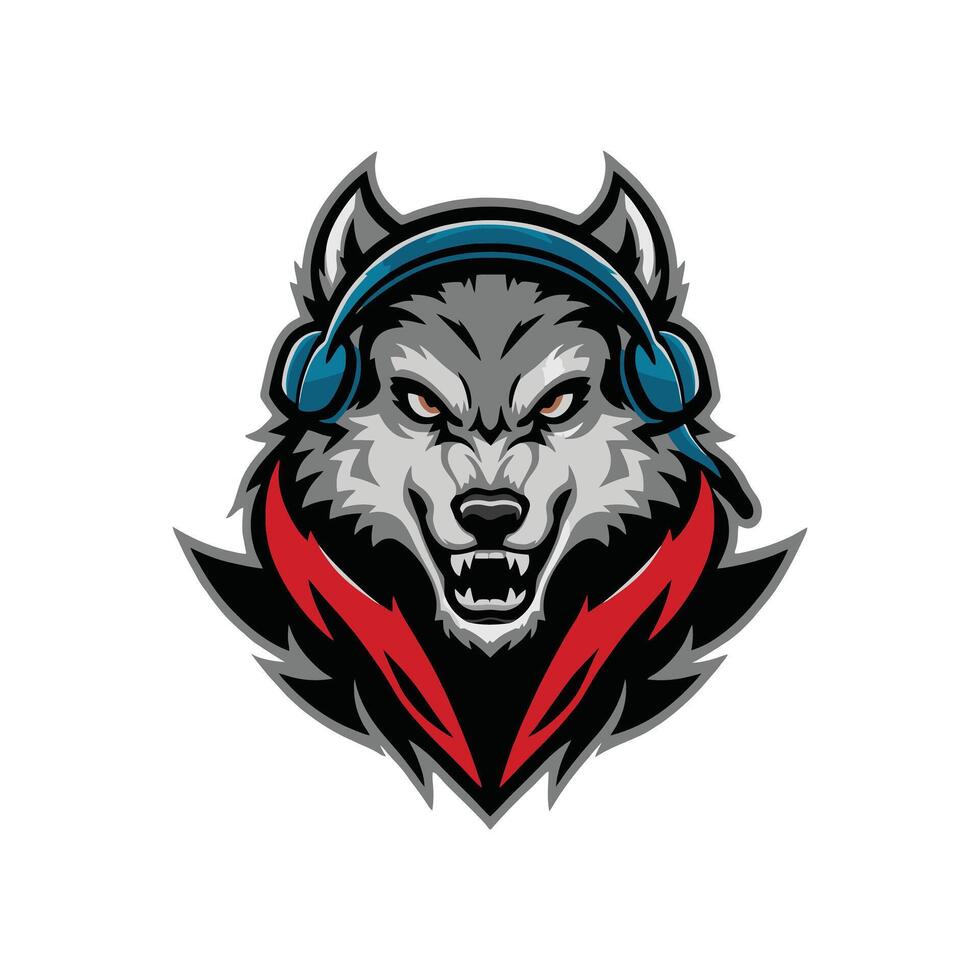 Smiling Wolf Mascot Illustration with Friendly Look for Gaming Projects vector