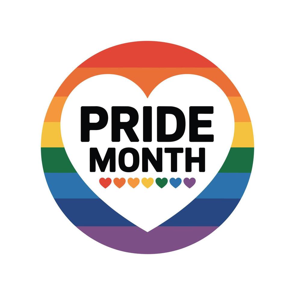 Pride Month Heart Symbol Design for Awareness vector