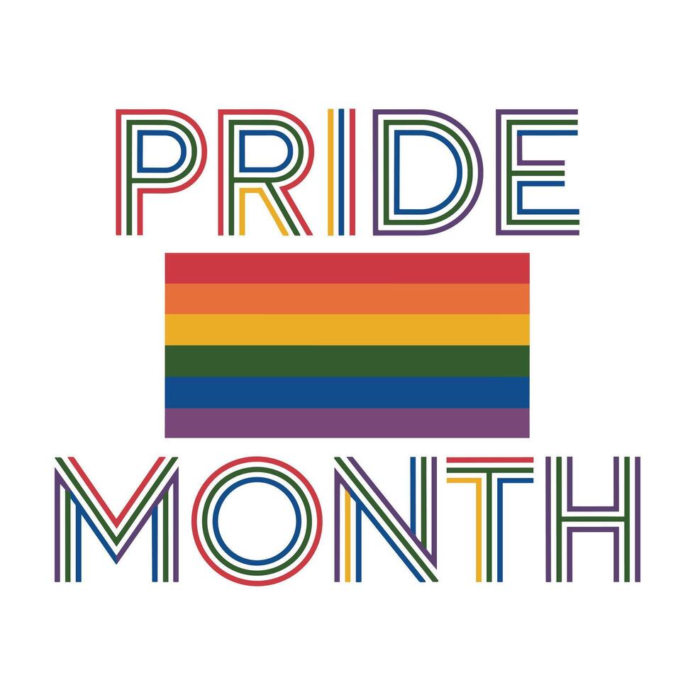 Celebrate pride month rainbow stripes design vector
