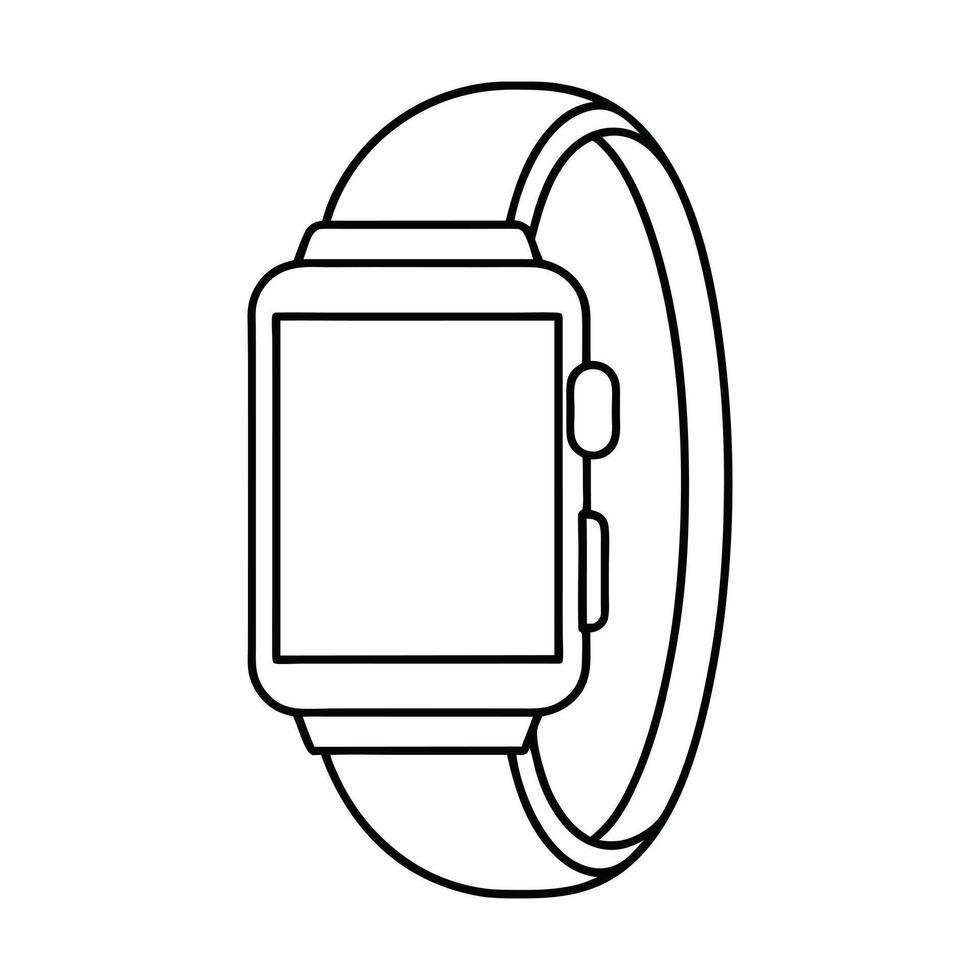 Smartwatch outline icon modern technology gadget vector
