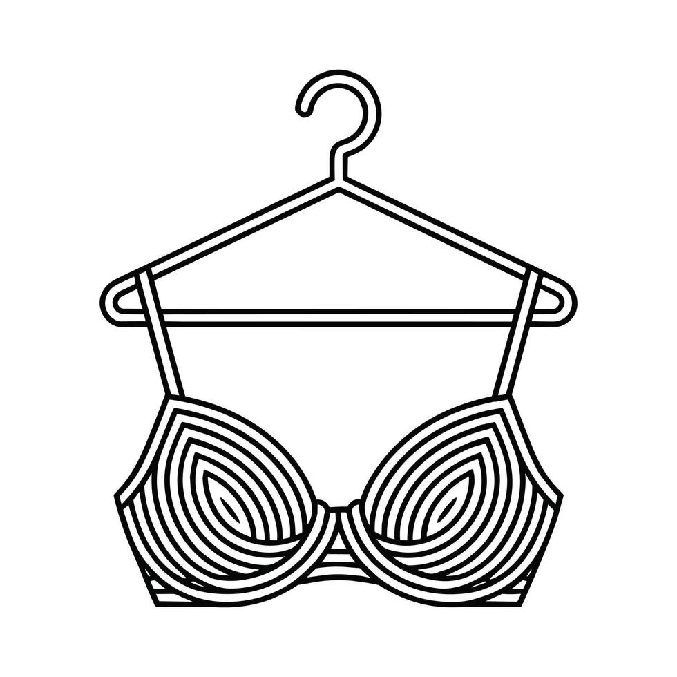 Striped bra on a clothes hanger illustration vector