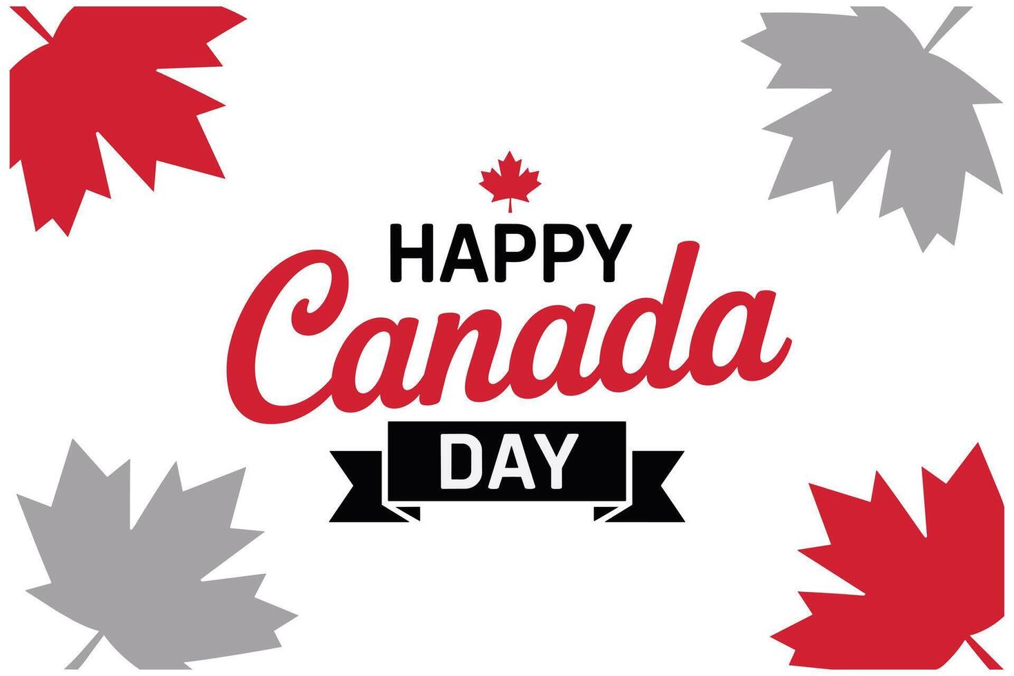 Happy Canada Day graphic design with maple leaves vector