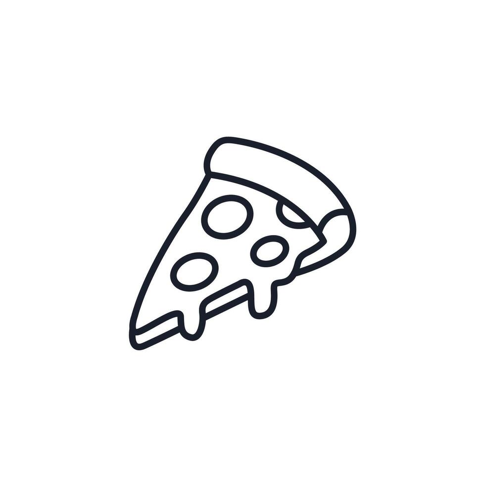 Pizza Slice Icon. Italian Fast Food Symbol for Restaurant Branding and Appetizing vector