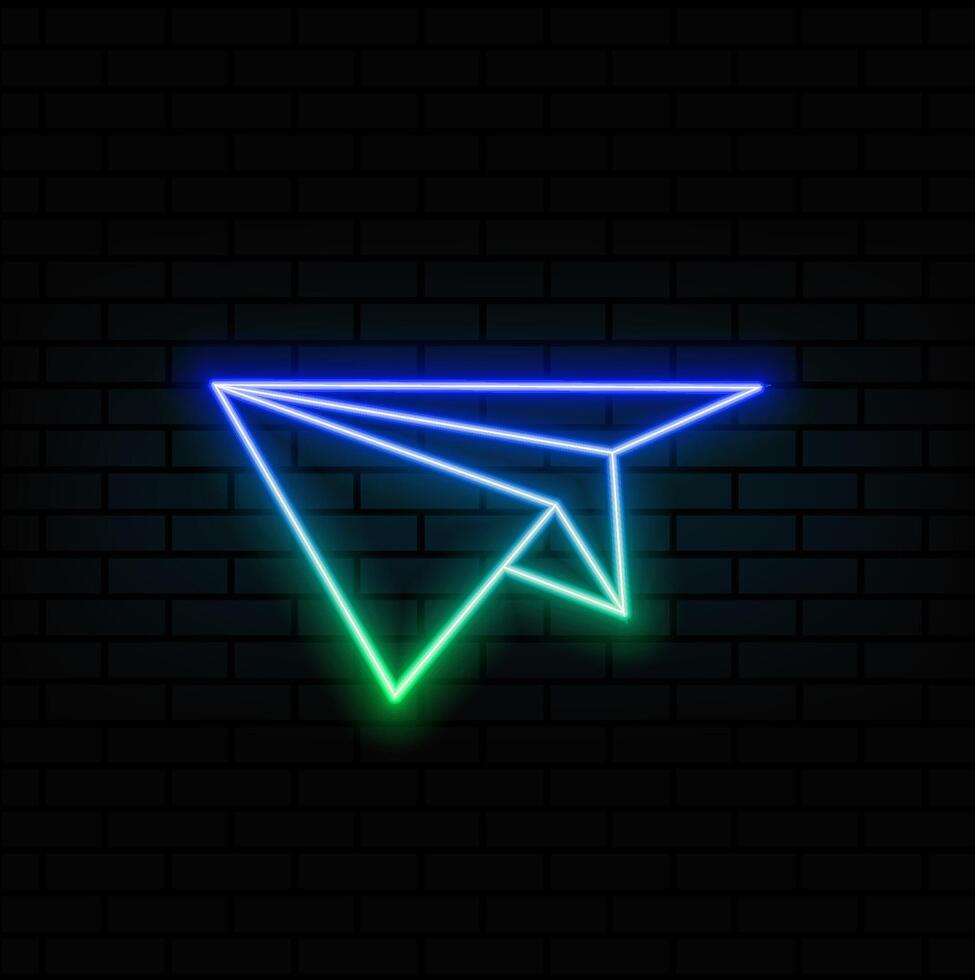 paper plane message. neon style.Paper plane. fighting for a goal. Flat animation paper Icon Animation Alpha Channel vector