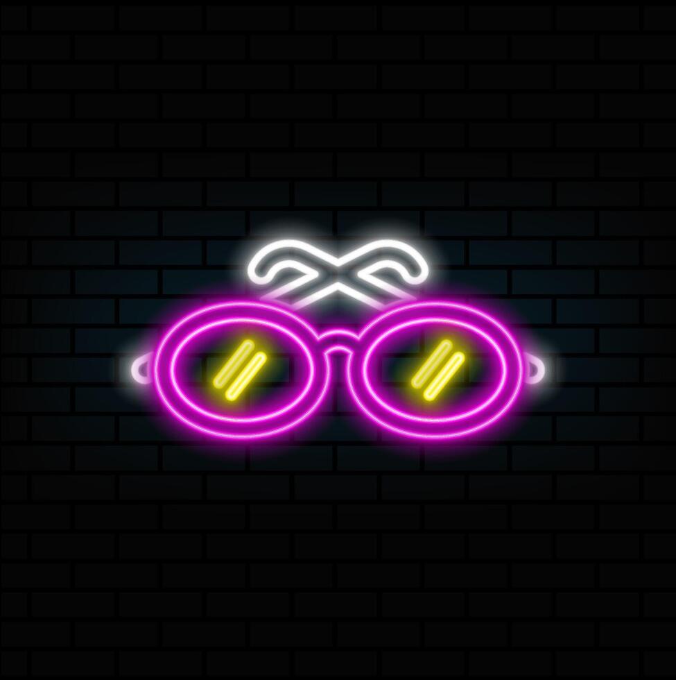reading glasses. suitable for men's accessories symbol. neon style. glyph style. editable simple design. design template . simple symbol illustration vector