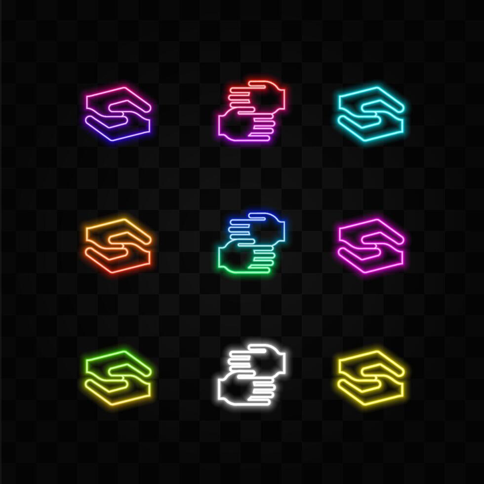 Succession planning image icon, neon style. passing the baton, Business Relay. handshake. vector