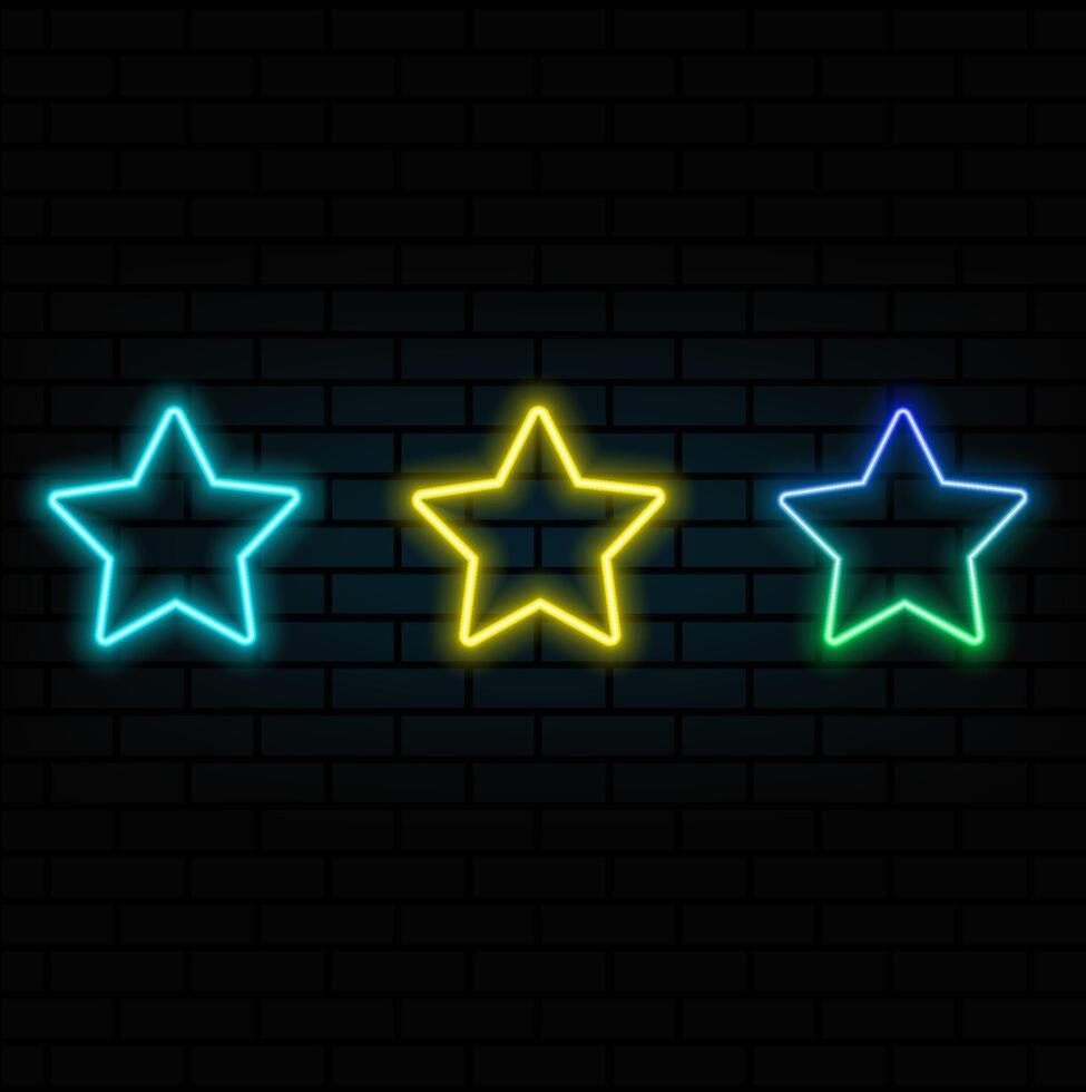 Star icon isolated flat web mobile. Graphic illustration. neon style. vector