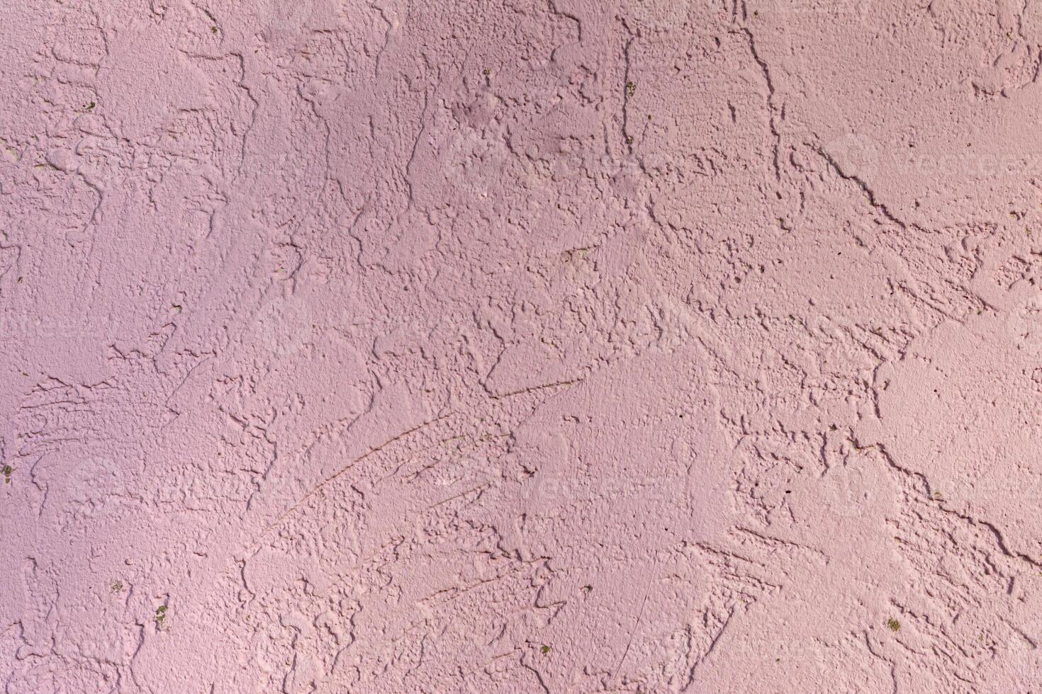 Textured light pink stucco wall with natural rough patterns, ideal for use in backgrounds, design, or architectural visuals. photo