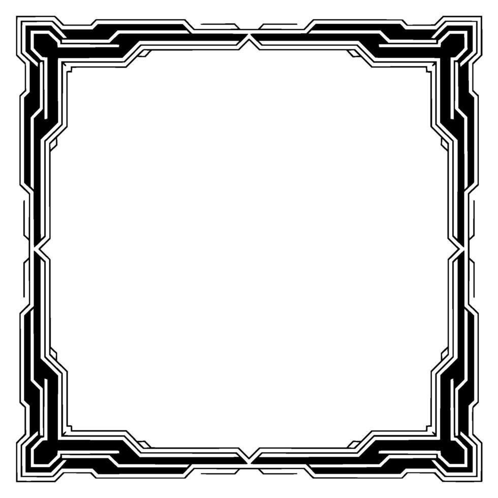 Futuristic Geometric Frame Black and White Minimalist for Posters Certificates vector