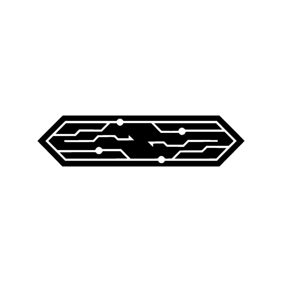 Minimalist Circuit Board Symbol, Tech vector