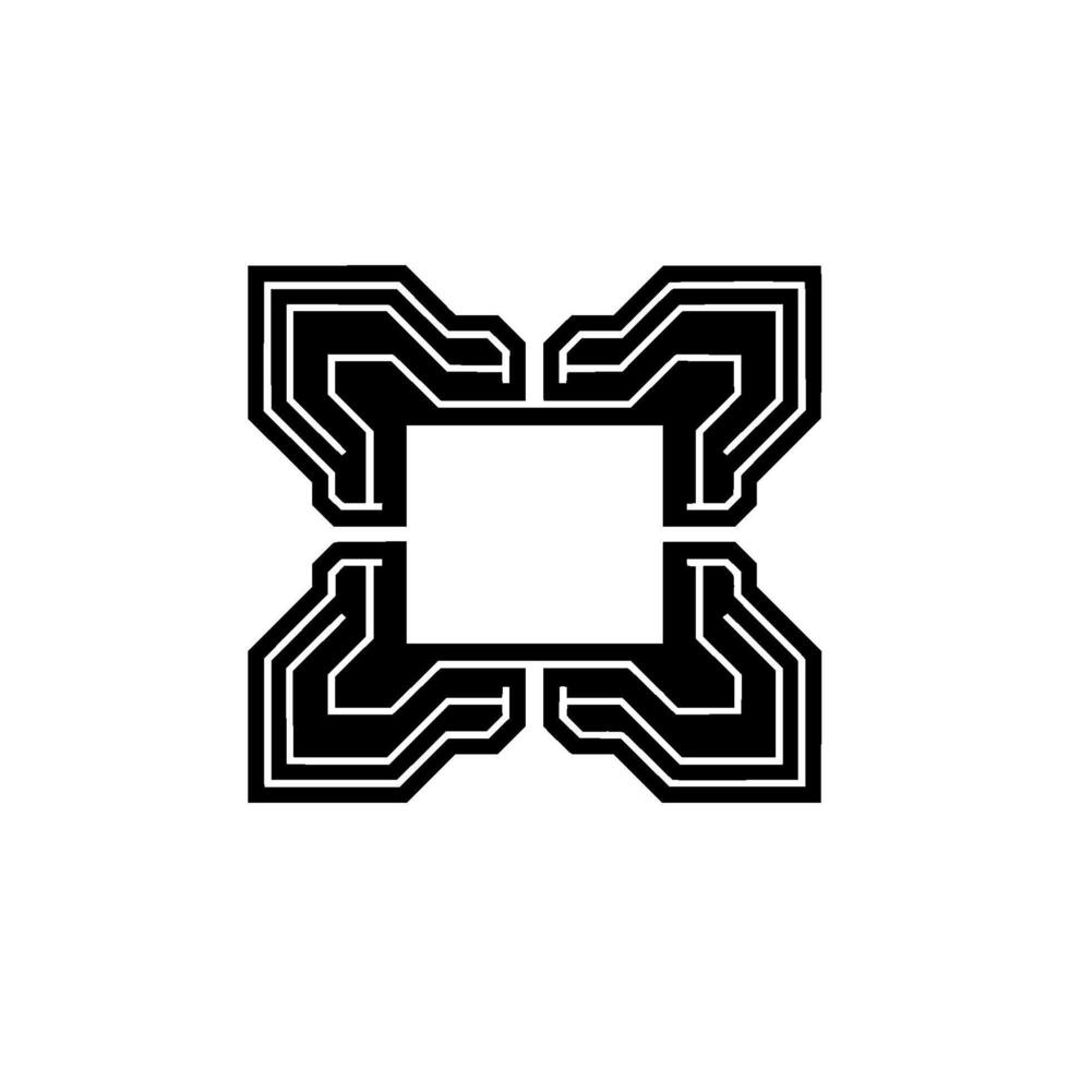 Abstract Circuit Board Minimalist Black White vector