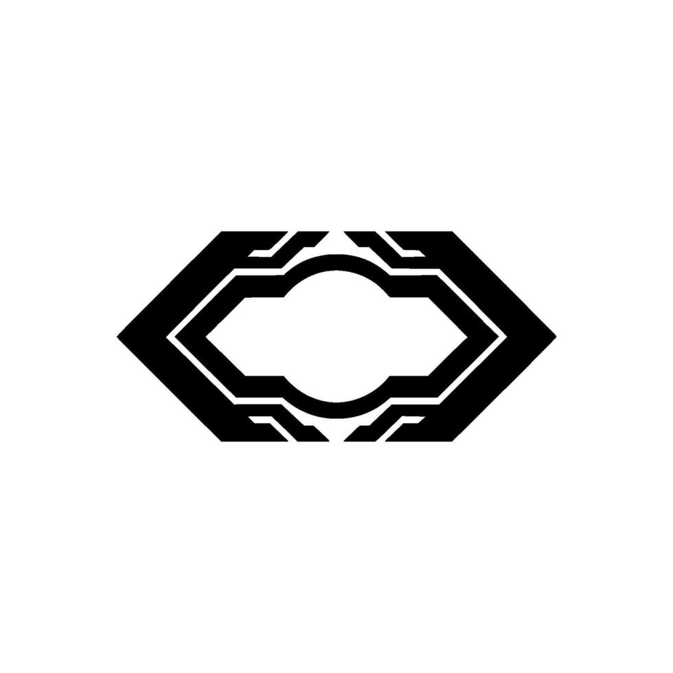 Geometric Black Abstract Eye With Light Technology Theme vector