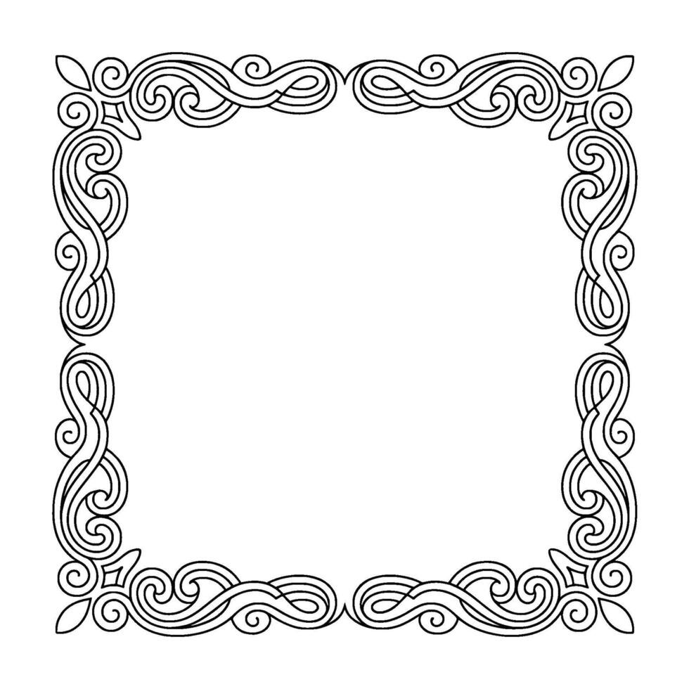 Elegant Swirl Border Frame, Black and White, Illustration vector