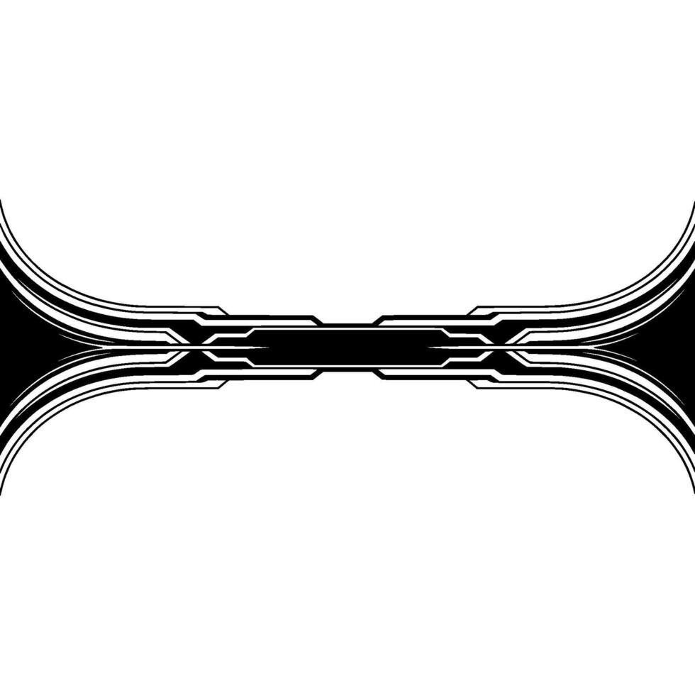 Abstract Techinspired Element Black and White vector