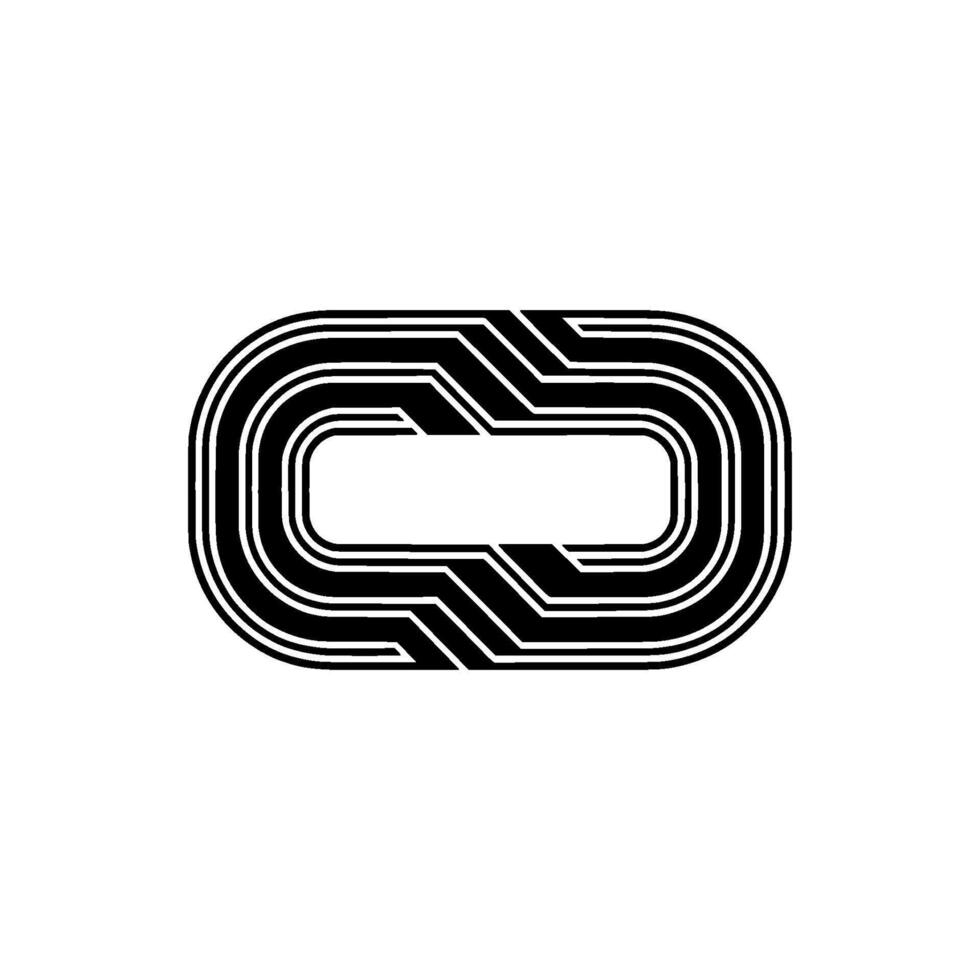 Abstract Black White Oval on White Background vector