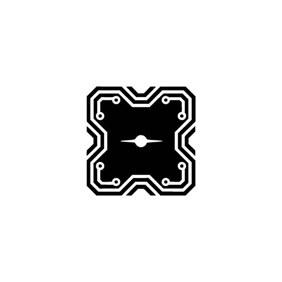 Cyber Circuit Board With Glowing Dot Technology Concept vector