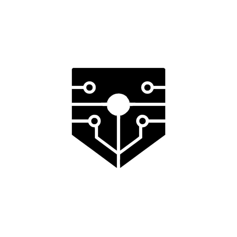 Abstract Tech Shield Digital Circuitry and Security Concept vector