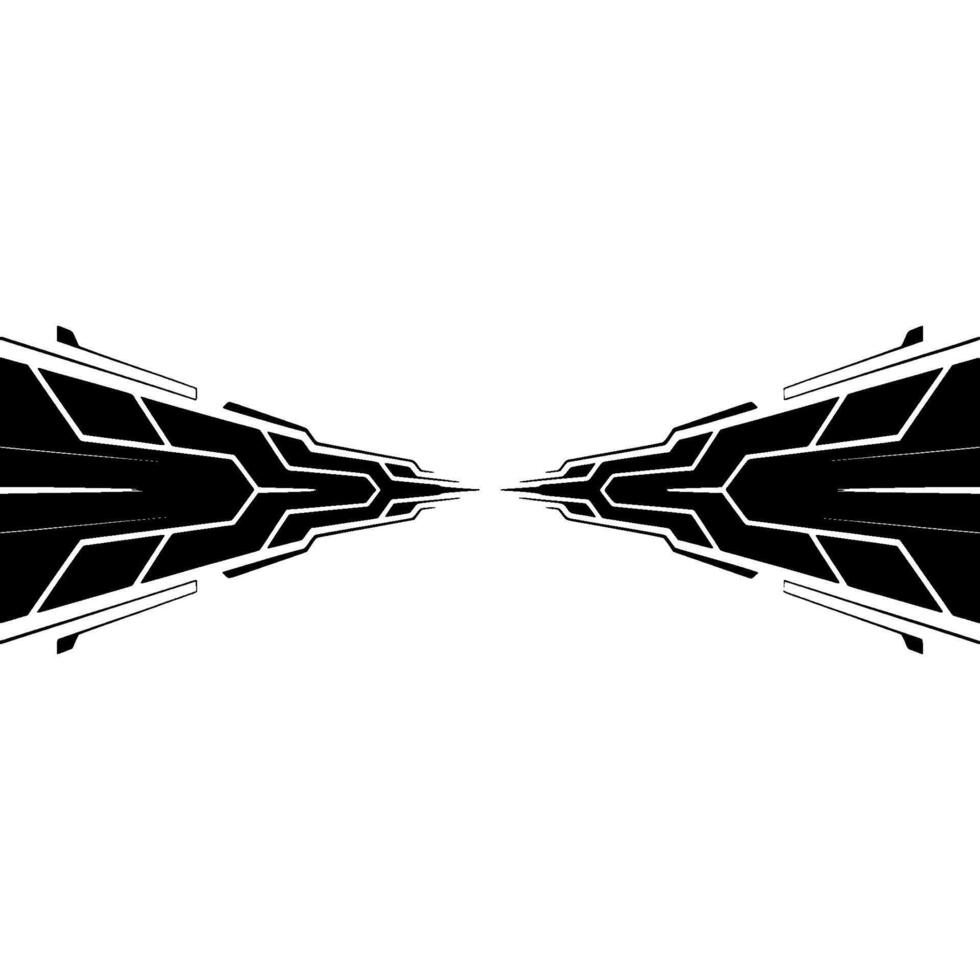 Abstract Tech Black Geometric Elements on White Background vector