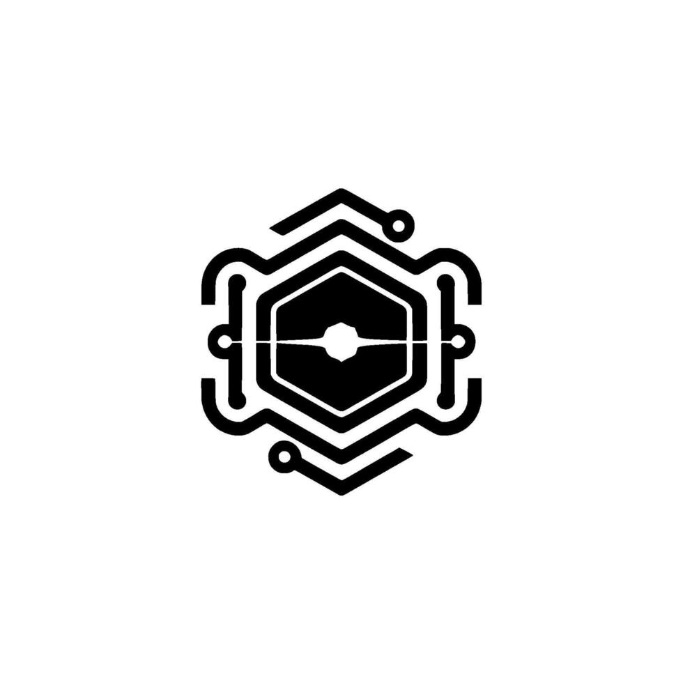 Abstract Tech Hexagon Circuitry With Futuristic Glow vector
