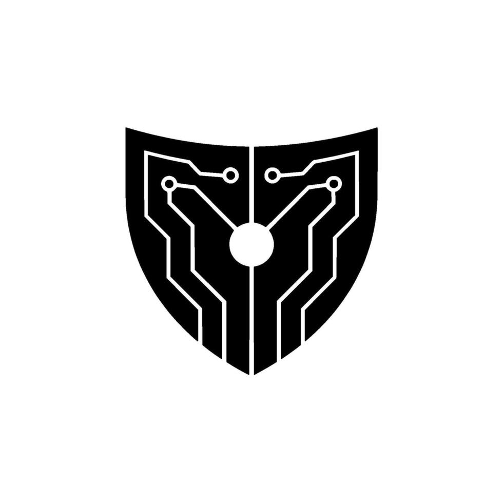 Cyber Security Shield Circuit Board , Digital Protection Concept vector
