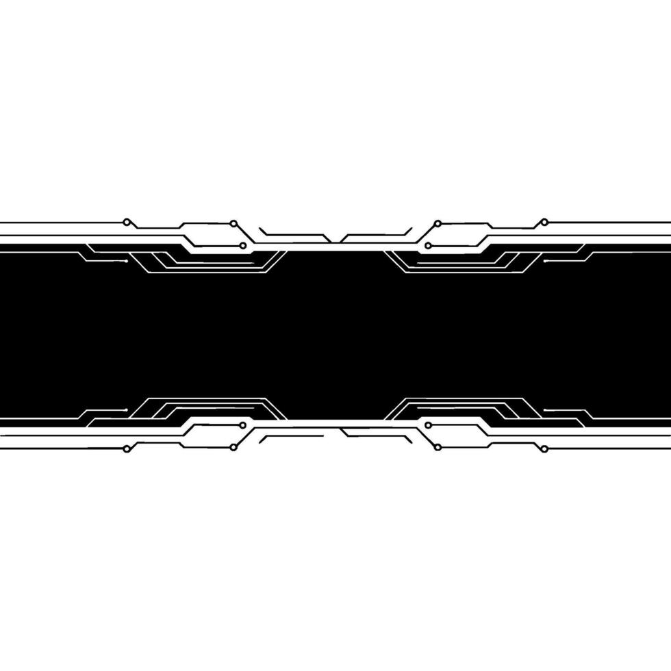 Futuristic Black and White Circuit Board With Center Space vector