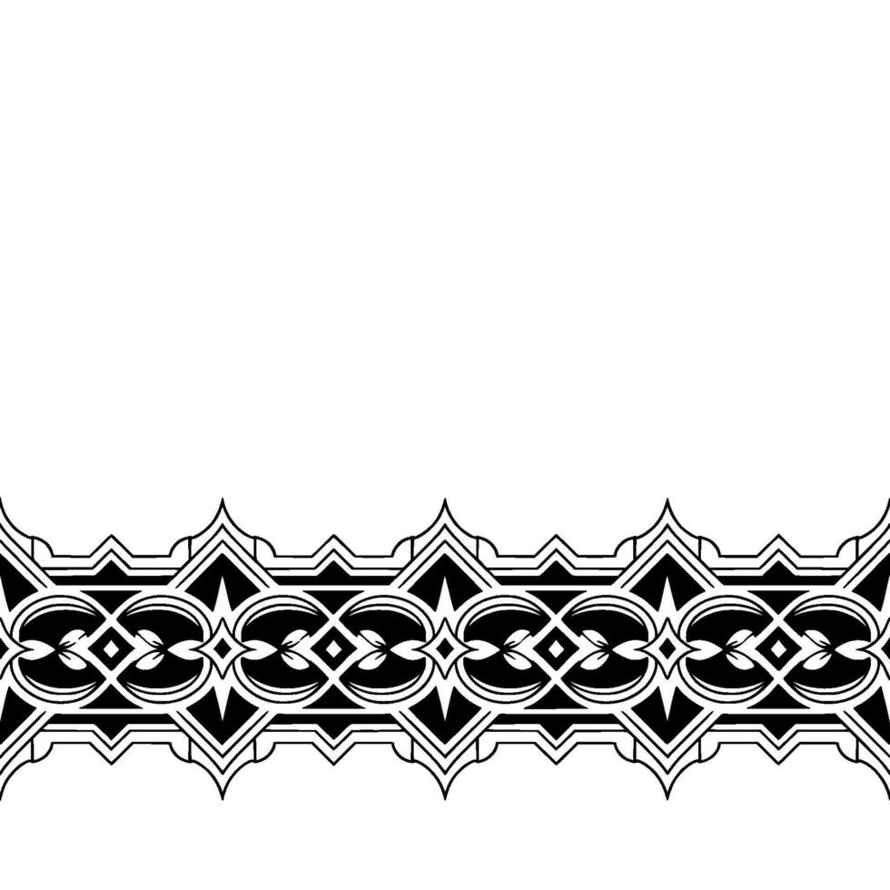 Ornamental Black and White Border on White Background vector