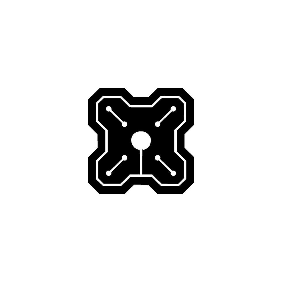 Abstract Tech Geometric Circuitry on Gradient Background vector