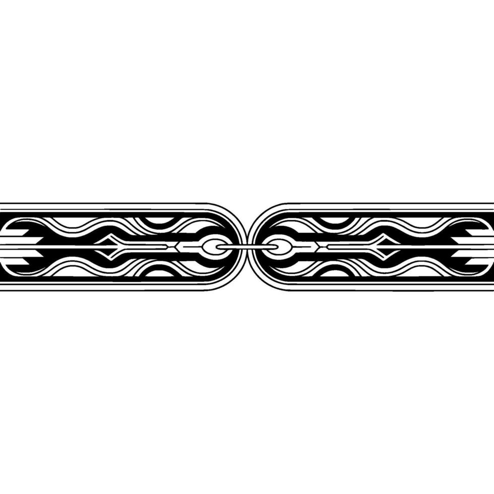 Art Deco Divider, Black and White Geometric Border Element vector