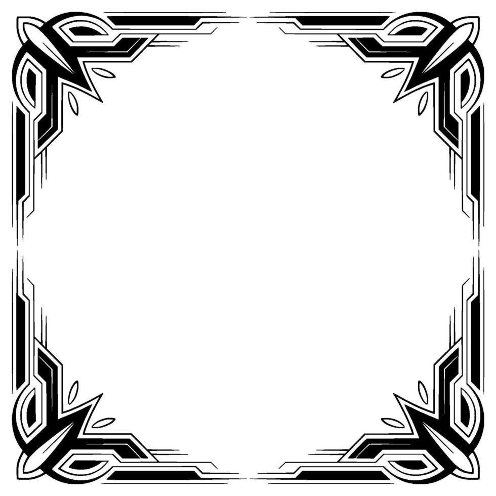 Art Deco Frame in Black and White , Elegant Border, Decorative Element vector