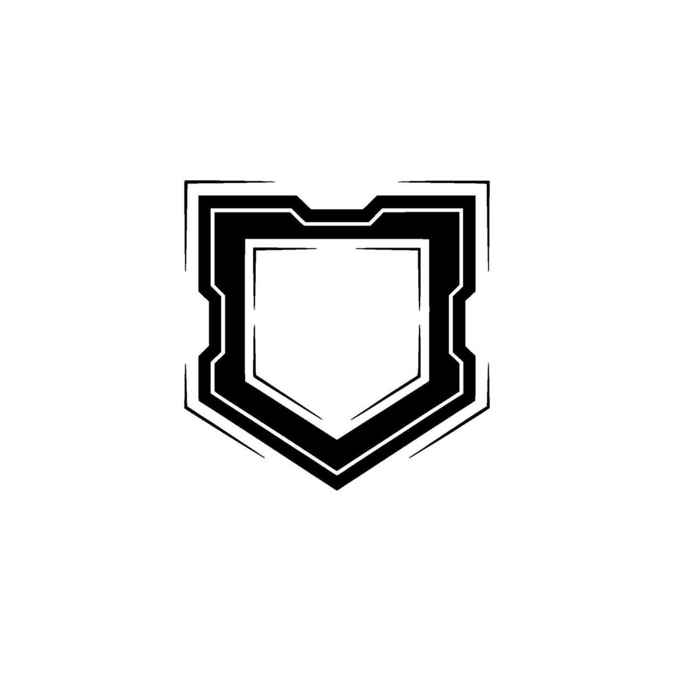 Modern Shield Geometric Black on Light Background vector