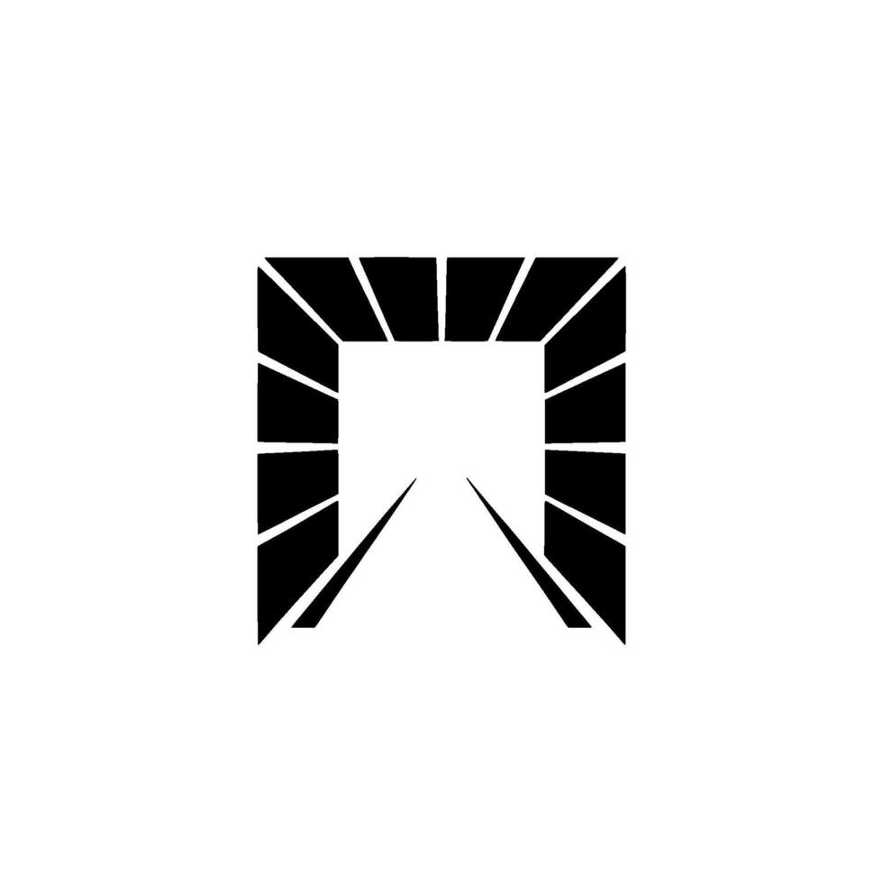 Minimalist Architectural Gateway Black and White Abstract vector