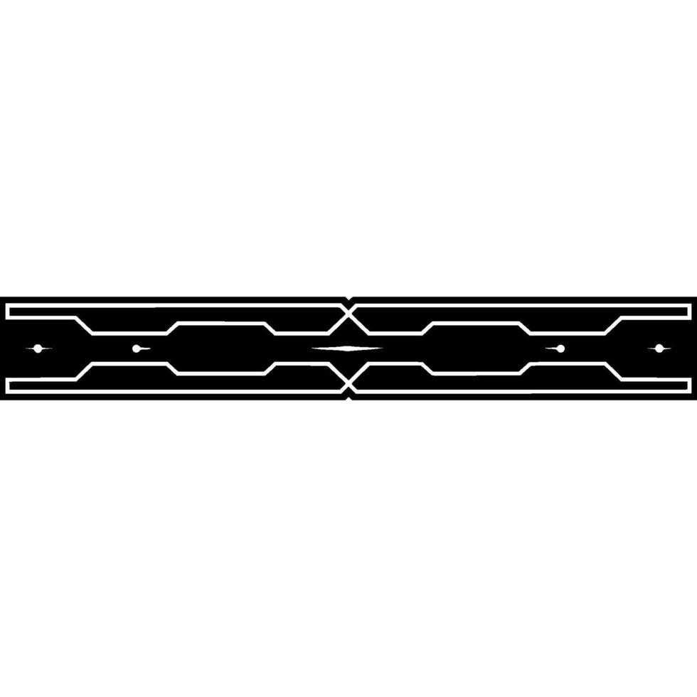 Futuristic Circuit Board Element, Black and White, Minimalist vector