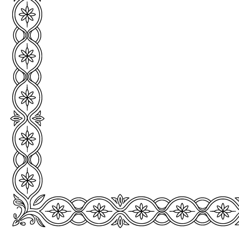 Elegant Corner Frame With Floral Motif on Cream Background vector