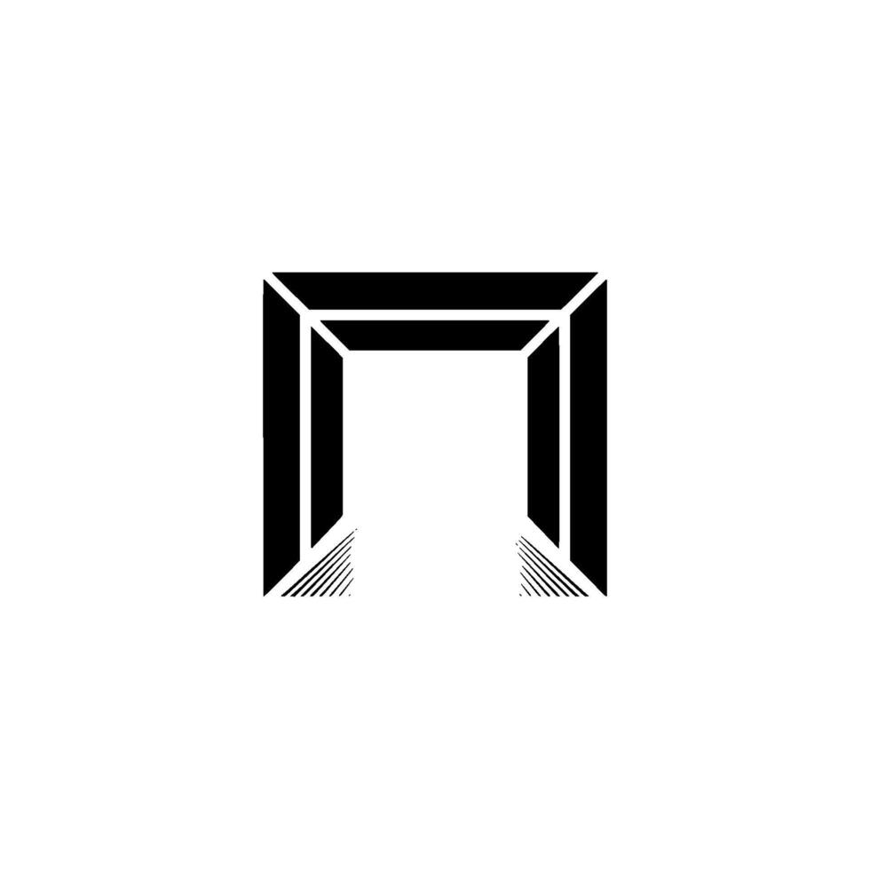 Modern Black and White Tunnel Minimalist Architecture vector