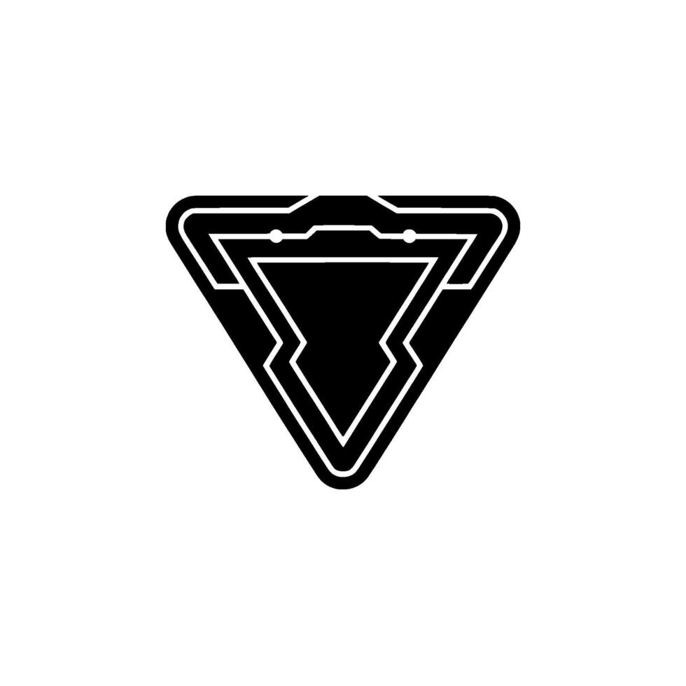 Futuristic Tech Black White Triangle on White Background vector