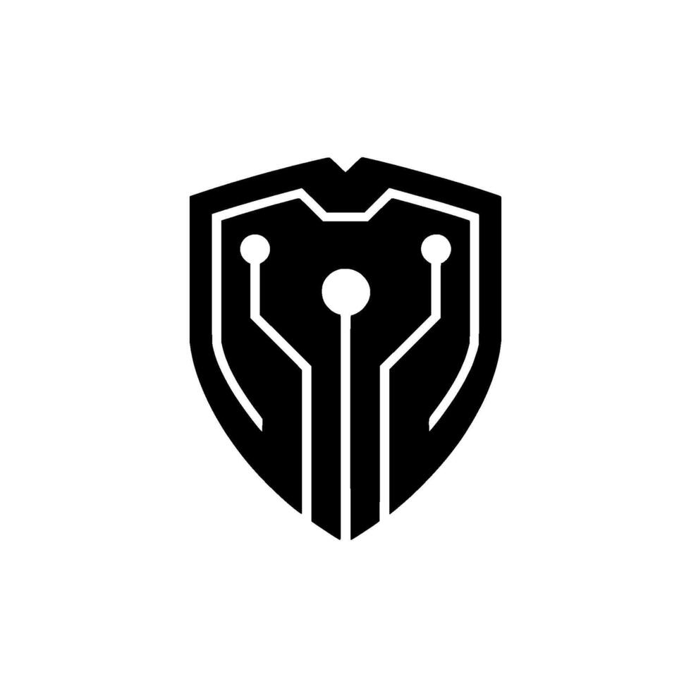 Cyber Security Shield Abstract Circuitry Protection vector