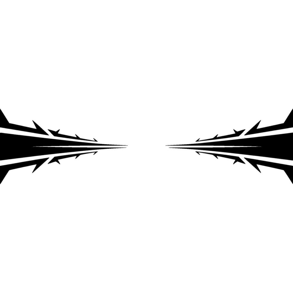 Abstract Black Thorn on White Background vector