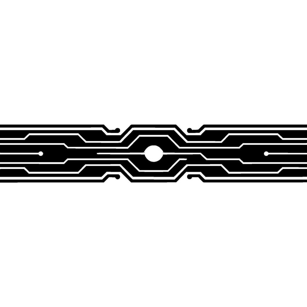 Minimalist Tech Circuitry Black Lines White Background vector
