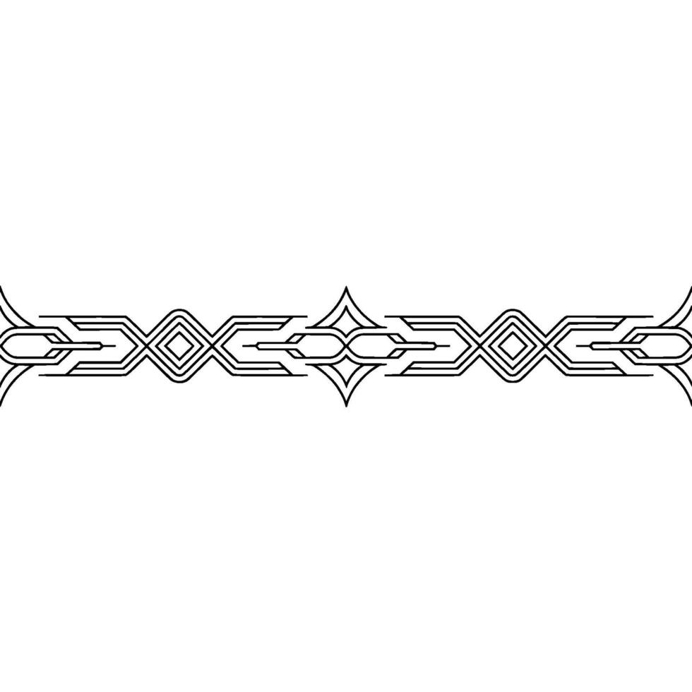 Abstract Black Line Ornament on Gray Geometric Border vector