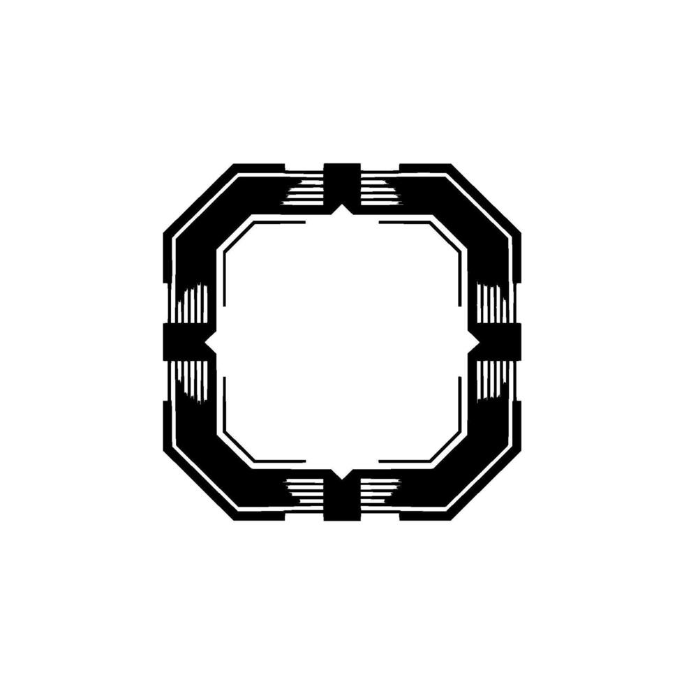 Geometric Octagon Frame Modern Tech on White Background vector