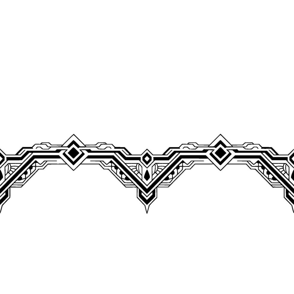Art Deco Border , Geometric Black and White Element vector